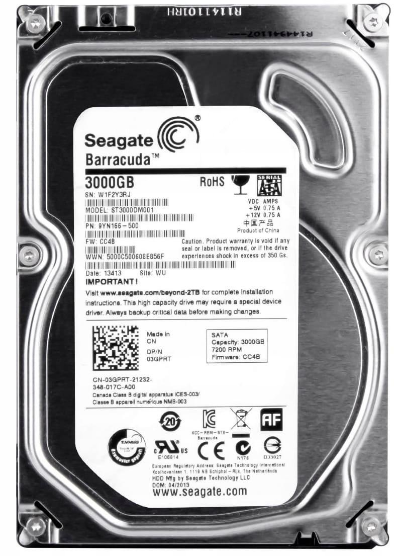 HDD Seagate ST3000DM001 3 ТБ 3,5″ SATA — б/у — ілюстрація моделі