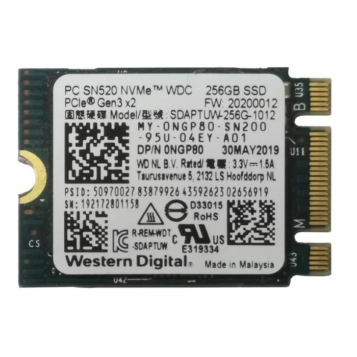 SSD WD PC SN520 256 ГБ M.2 2230 NVMe — б/у — ілюстративне фото